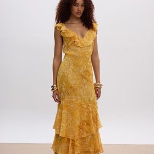 Sun Pearl Ruffle Dress