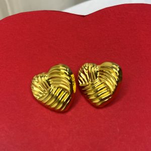 Scratch Heart Gold Earrings